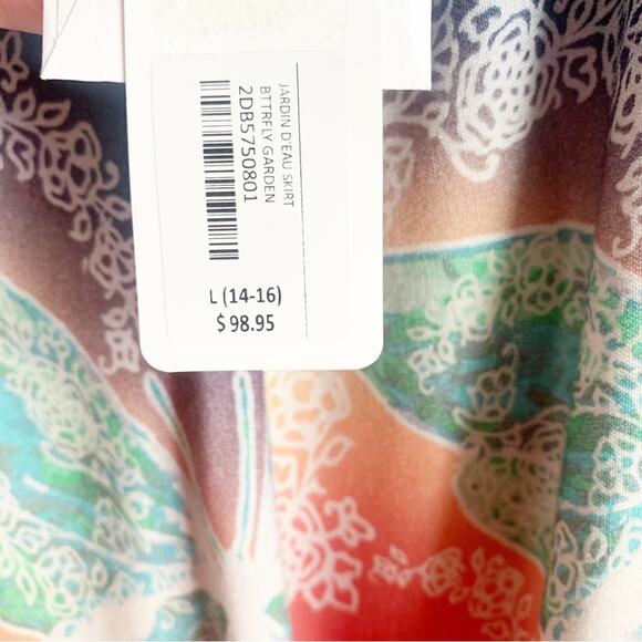 Soft Surroundings Butterfly Jardin D'eau Maxi Skirt Batik Watercolors NEW Large - Picture 14 of 14
